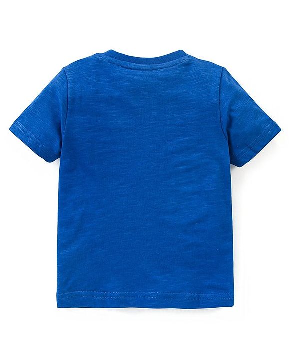 Babyhug Cotton Jersey Half Sleeves T-Shirt Tiger Print - Blue