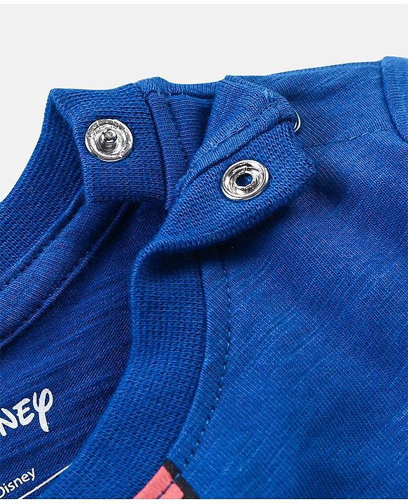 Babyhug Cotton Jersey Half Sleeves T-Shirt Tiger Print - Blue
