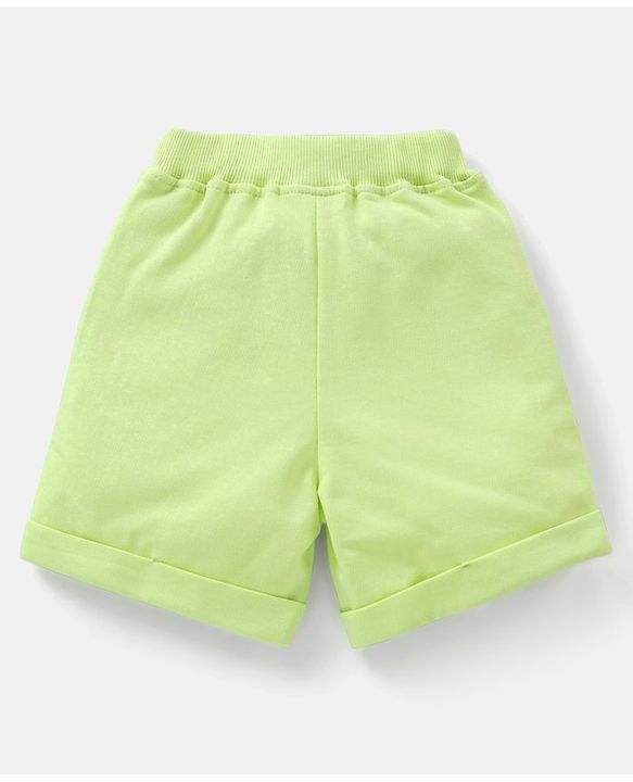 Babyhug 100% Cotton Knit Half Sleeves T-Shirt & Shorts Submarine Print - Navy Blue & Light Green