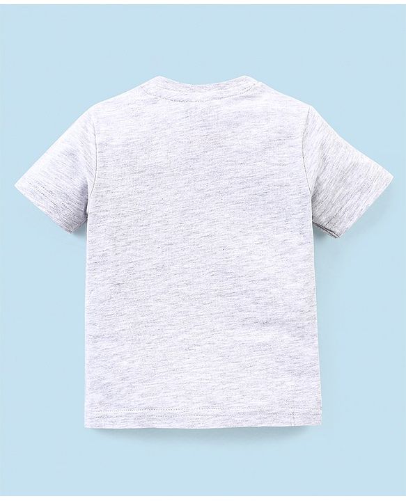 Babyhug Cotton Knit Half Sleeves T-Shirt Avengers Print - Ecru Melange
