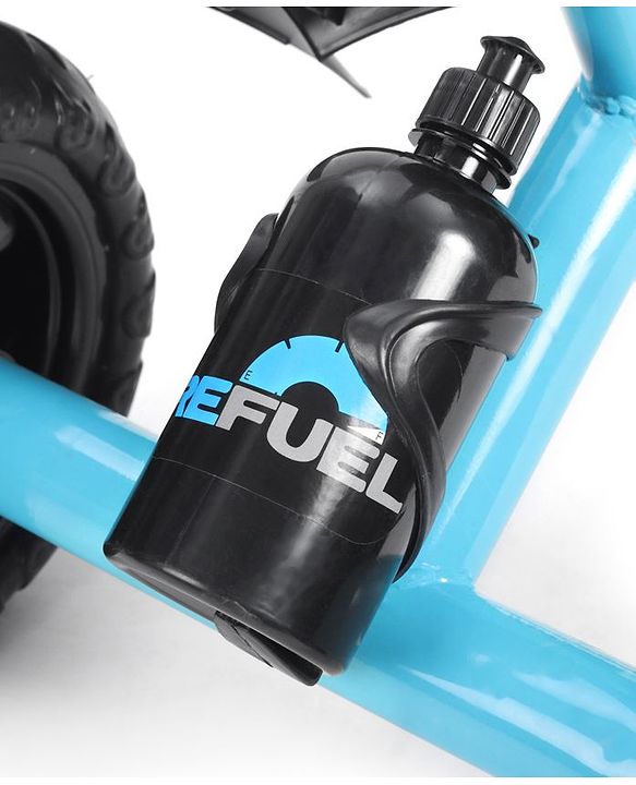 Babyhug Plug & Play Black Hawk Tricycle With Parental Push Handle & Storage Basket - Ice Blue