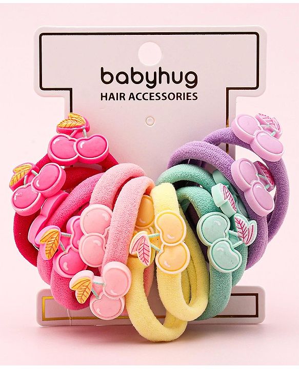 Babyhug Cherry  Rubber Bands Pack Of 12 - Multicolor