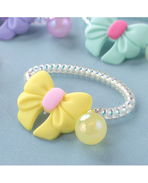Babyhug Free Size Bow Applique Rubber Bands Set of 5 - Multicolor