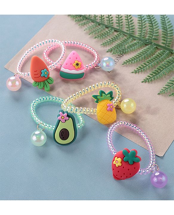 Babyhug  Free Size Fruits Rubber Bands Set of 5 -  Multicolor