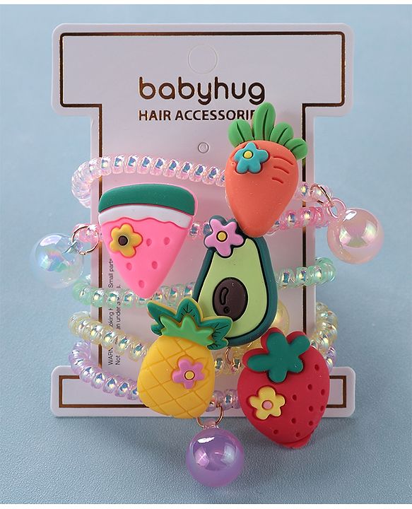 Babyhug  Free Size Fruits Rubber Bands Set of 5 -  Multicolor