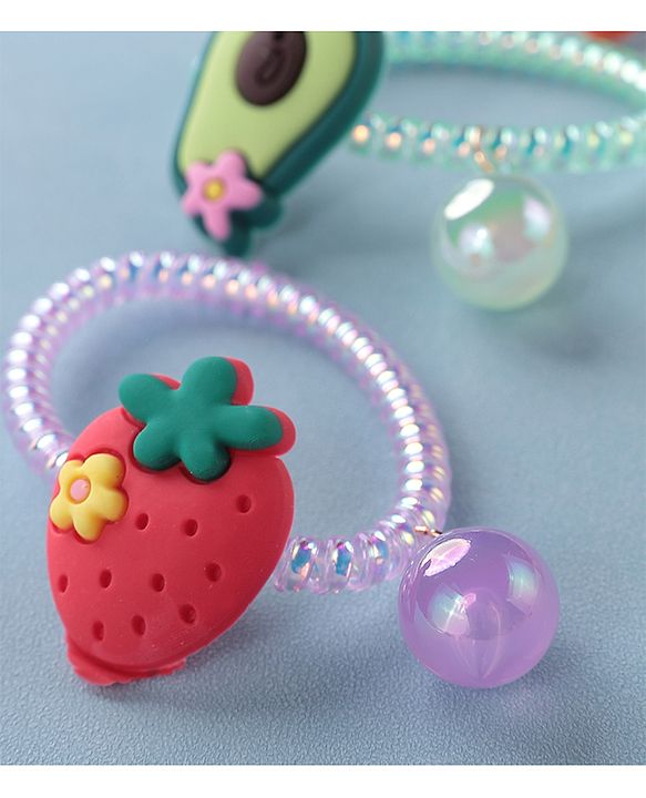 Babyhug  Free Size Fruits Rubber Bands Set of 5 -  Multicolor