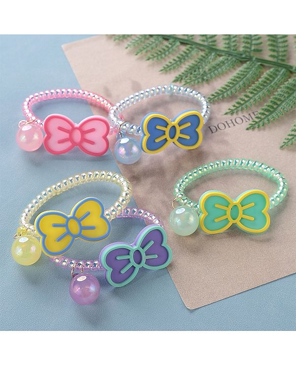 Babyhug   Free Size Bow  Rubber Bands  Set of 5 - Multicolor