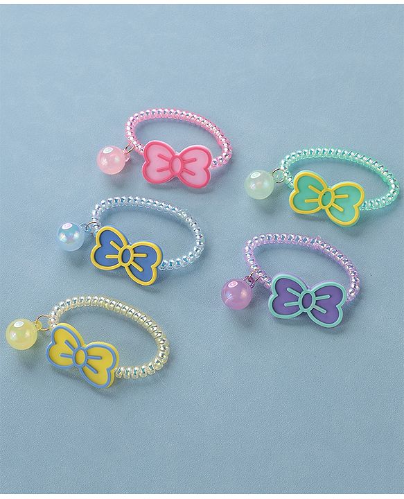 Babyhug   Free Size Bow  Rubber Bands  Set of 5 - Multicolor