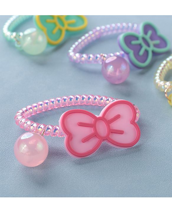 Babyhug   Free Size Bow  Rubber Bands  Set of 5 - Multicolor