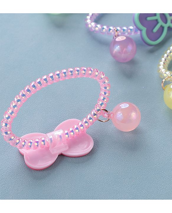 Babyhug   Free Size Bow  Rubber Bands  Set of 5 - Multicolor