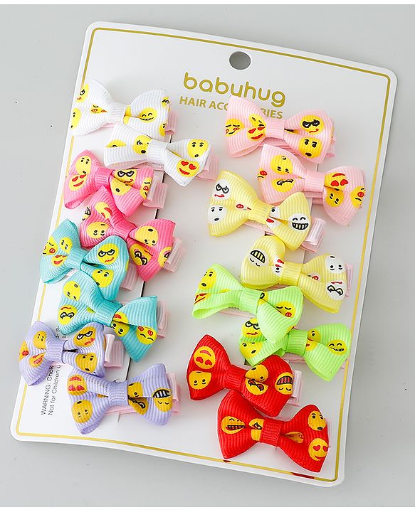 Babyhug Bow & Butterfly Clips Pack of 16 - Multicolor