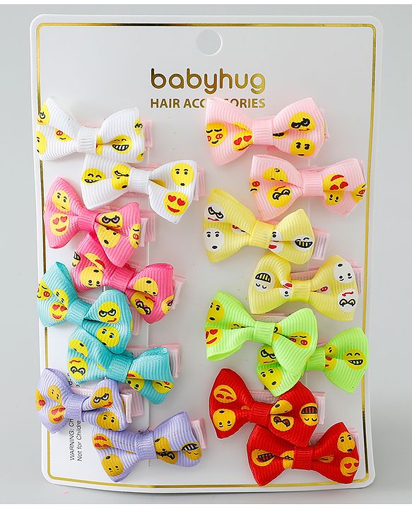 Babyhug Bow & Butterfly Clips Pack of 16 - Multicolor