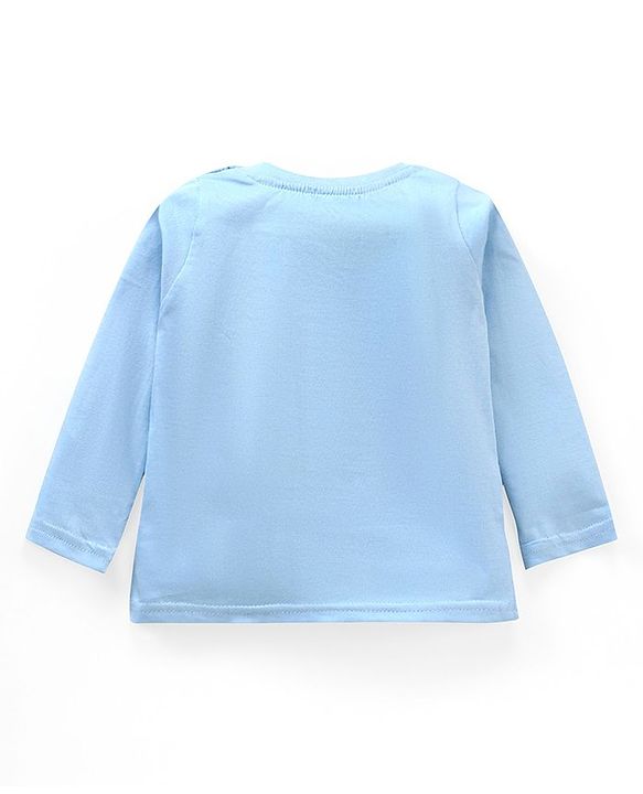 Babyhug Cotton Full Sleeves Animals Print T-Shirt - Blue