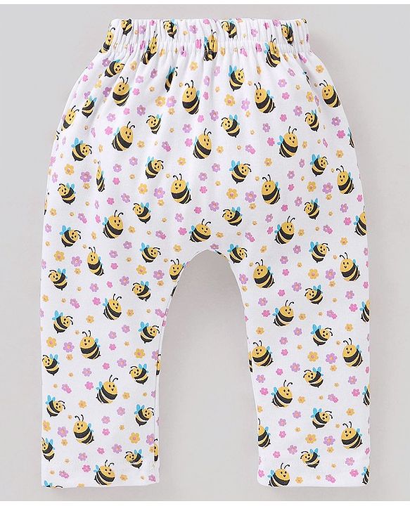 Babyhug Full Length Diaper Pants Bee Print Pack of 3 - Multicolour