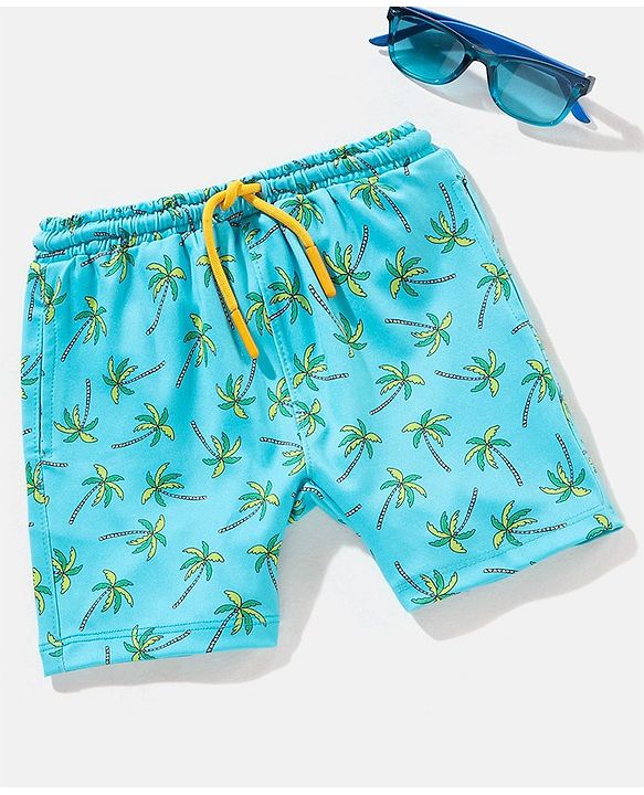 Babyhug Swimming Trunk Tropical Print - Blue