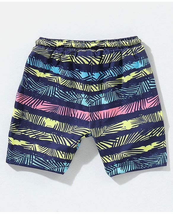 Babyhug Swimming Trunk Tropical Print - Blue & Yellow