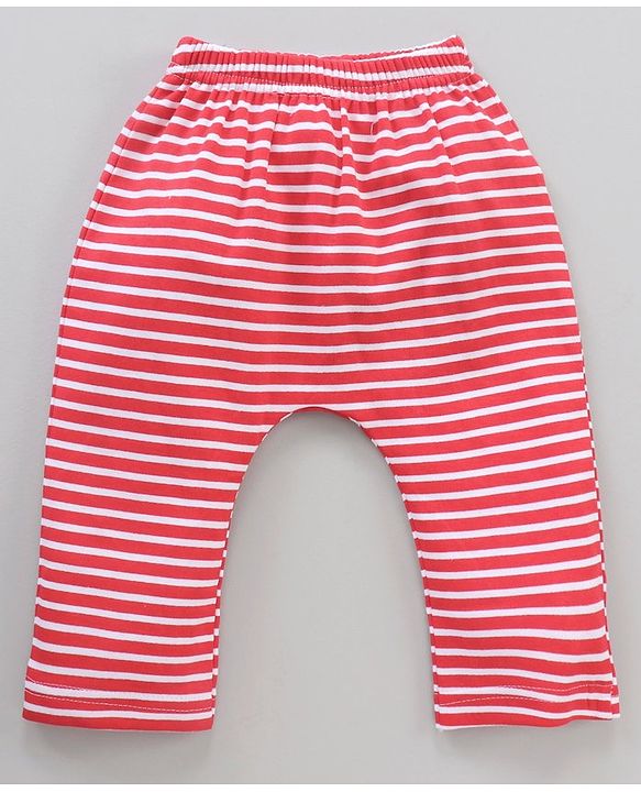 Babyhug Cotton Knit Full Length Striped Pack of 3 - Blue Red