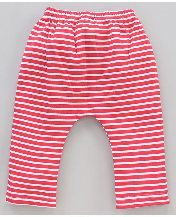 Babyhug Cotton Knit Full Length Striped Pack of 3 - Blue Red