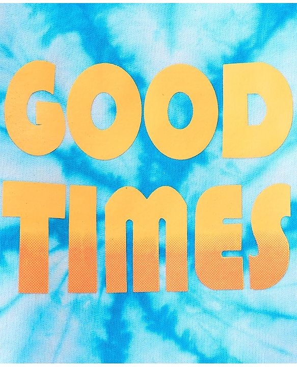 Babyhug Cotton Looper Fabric Full Sleeves Tie and Dye Winterwear T-Shirt Good Times Print - Blue