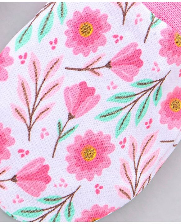 Babyhug 100% Cotton Mittens Striped & Floral Print Pack Of 5 - Multicolor