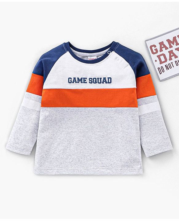 Babyhug Cotton Full Sleeves Looper Fabric T-Shirt Text Print - Grey