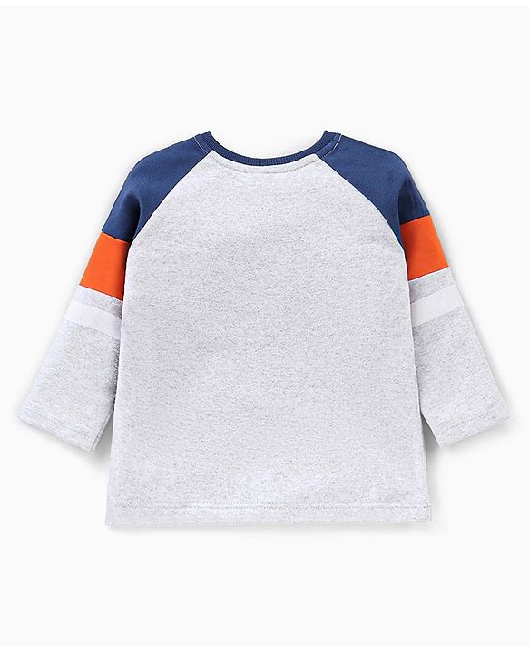 Babyhug Cotton Full Sleeves Looper Fabric T-Shirt Text Print - Grey