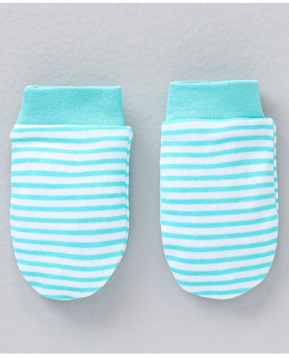 Babyhug 100% Cotton Mittens Striped & Lemon Print Pack Of 3 - Multicolor