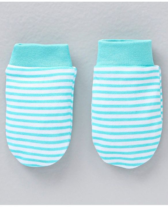 Babyhug 100% Cotton Mittens Striped & Lemon Print Pack Of 3 - Multicolor