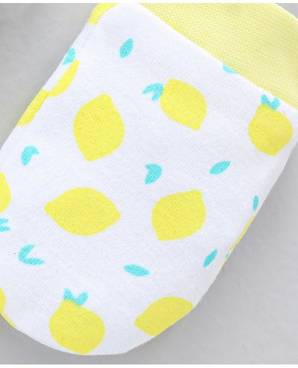 Babyhug 100% Cotton Mittens Striped & Lemon Print Pack Of 3 - Multicolor