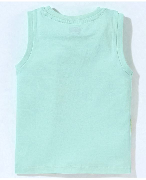 Babyhug Cotton Half Sleeves T-Shirt Panda Print - Mint Green