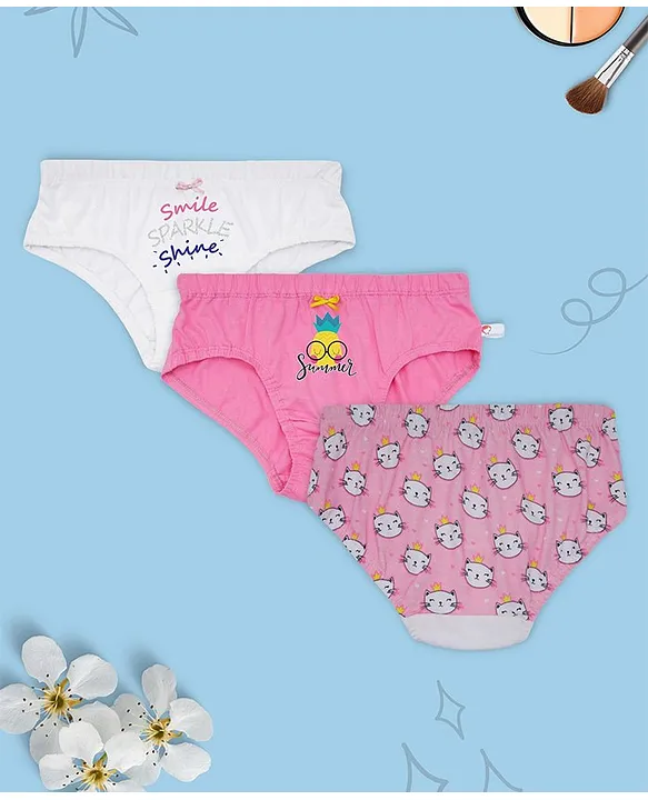 Pack of 6 Assorted Colors Panties For Girls With Colorful & Glittery Prints  – D'chica