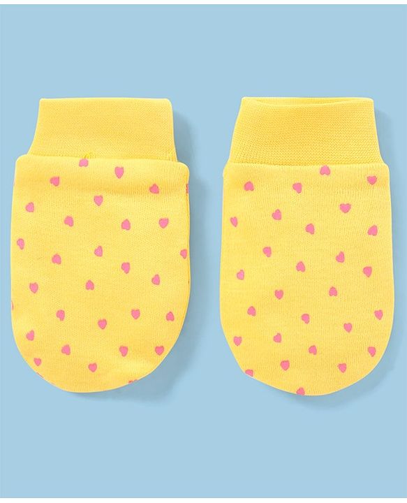 Babyhug 100% Cotton Mittens Star Print Pack Of 5 - Multicolour