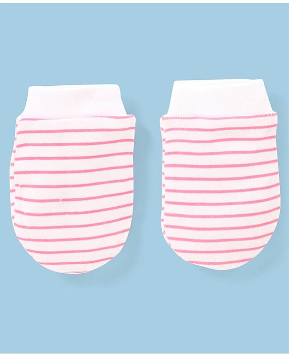 Babyhug 100% Cotton Mittens Star Print Pack Of 5 - Multicolour