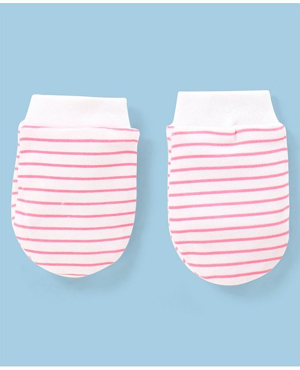 Babyhug 100% Cotton Mittens Star Print Pack Of 5 - Multicolour