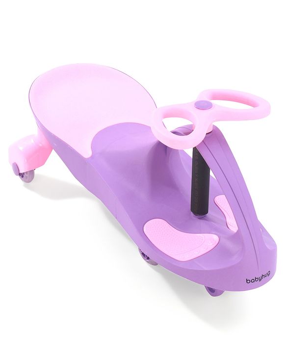 Babyhug Champion Kids Swing Car With LED Wheels - Purple Pink