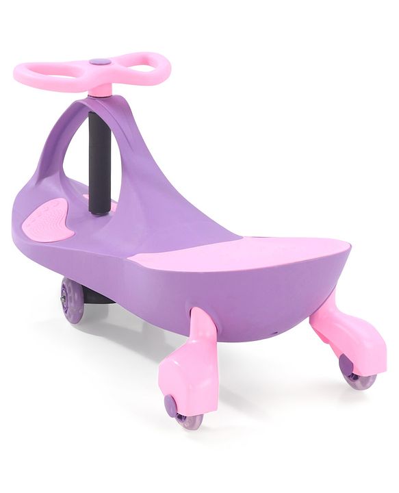 Babyhug Champion Kids Swing Car With LED Wheels - Purple Pink
