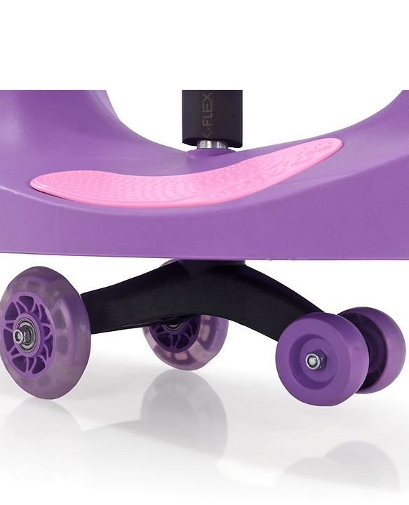 Babyhug Champion Kids Swing Car With LED Wheels - Purple Pink