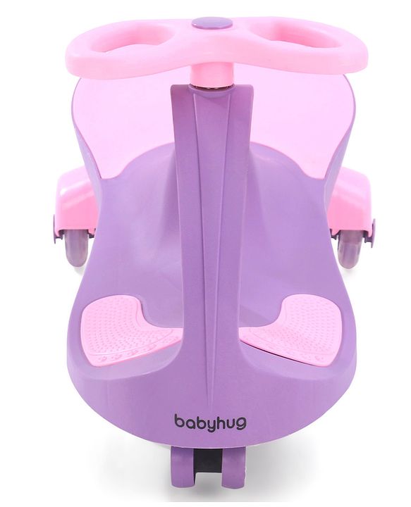 Babyhug Champion Kids Swing Car With LED Wheels - Purple Pink