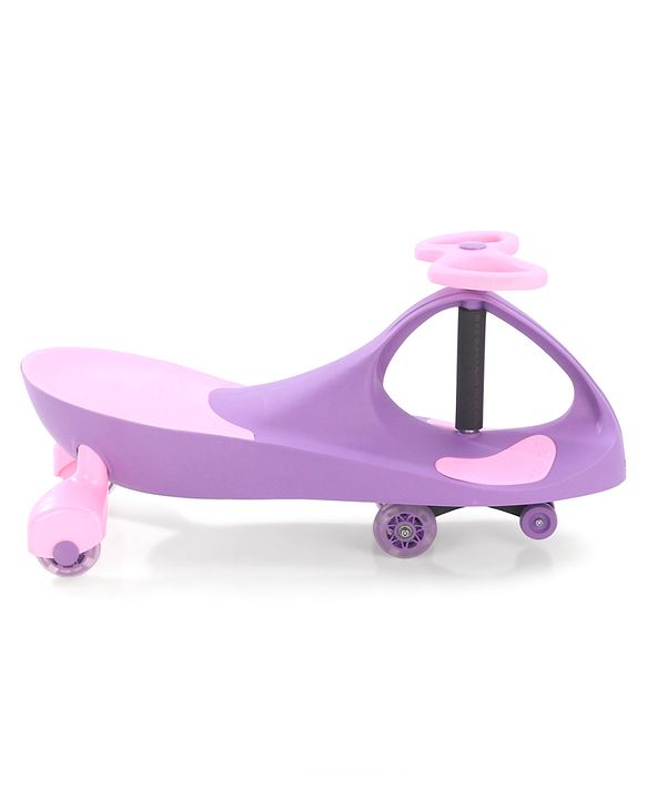 Babyhug Champion Kids Swing Car With LED Wheels - Purple Pink