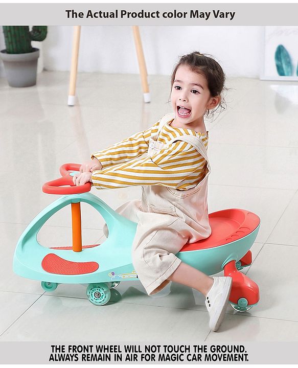 Babyhug Champion Kids Swing Car With LED Wheels - Purple Pink