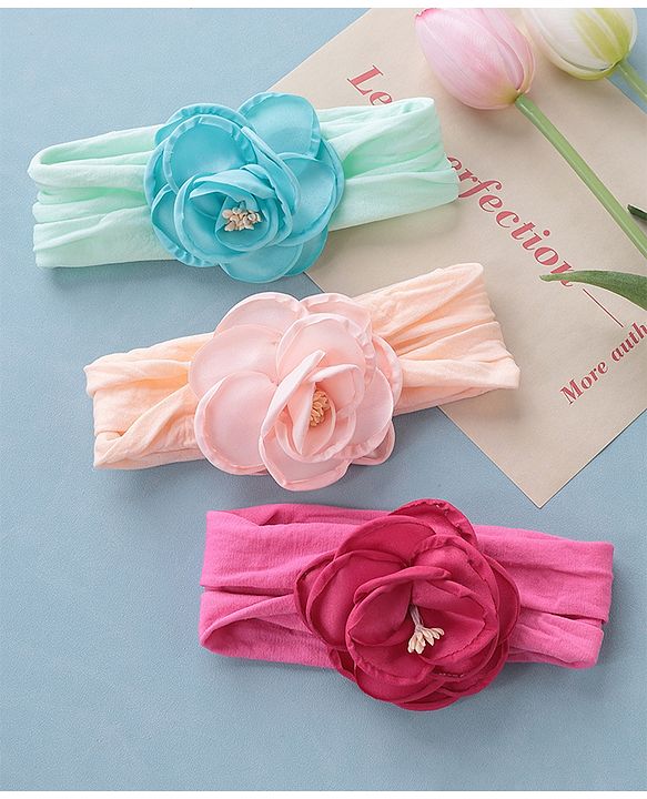 Babyhug Headbands Free Size Pack of 3 - Multicolor