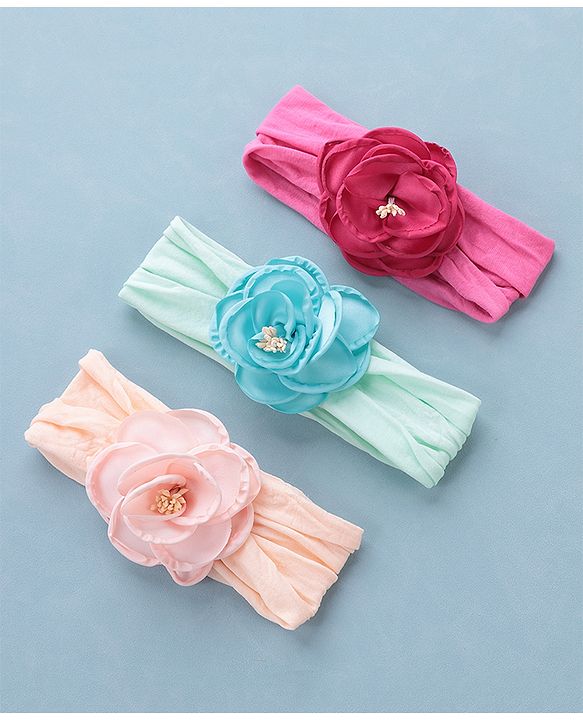 Babyhug Headbands Free Size Pack of 3 - Multicolor