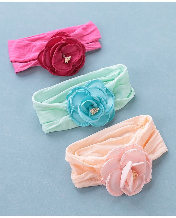 Babyhug Headbands Free Size Pack of 3 - Multicolor