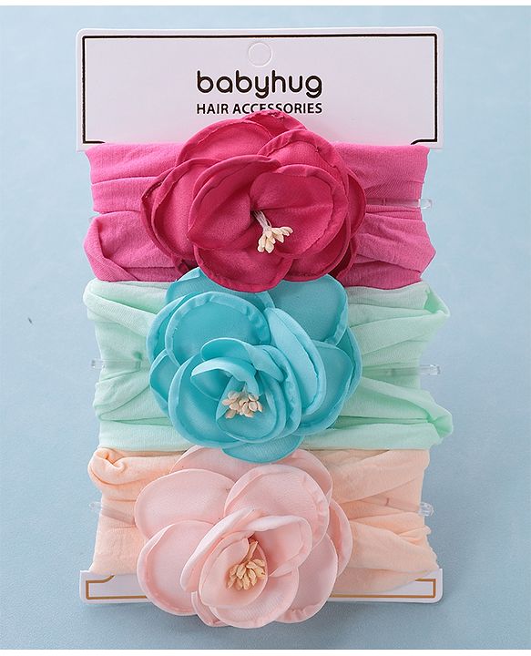 Babyhug Headbands Free Size Pack of 3 - Multicolor