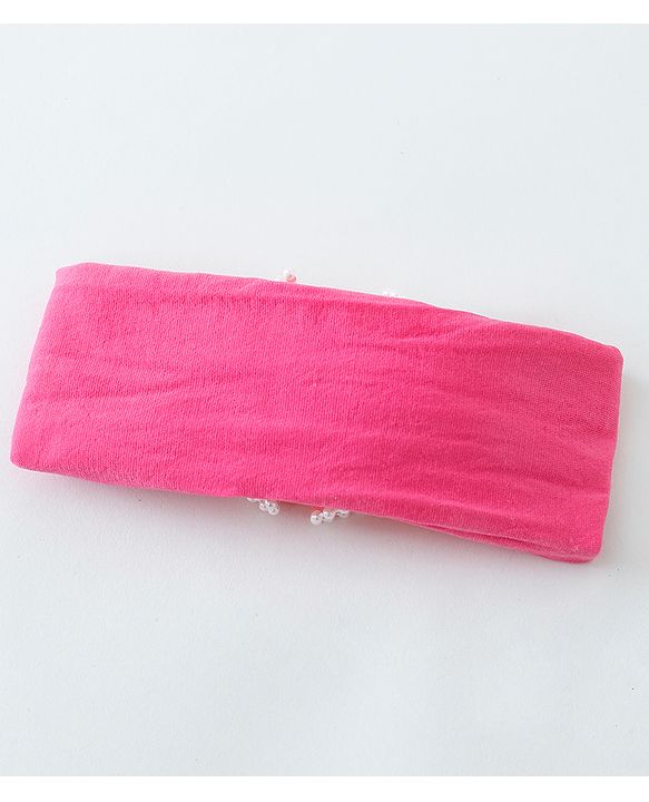Babyhug Free Size Head Band with Bow Applique  Set of 2 - Yellow & Pink