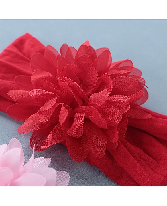 Babyhug Free Size Headbands Floral Applique Pack of 3 - Multicolor