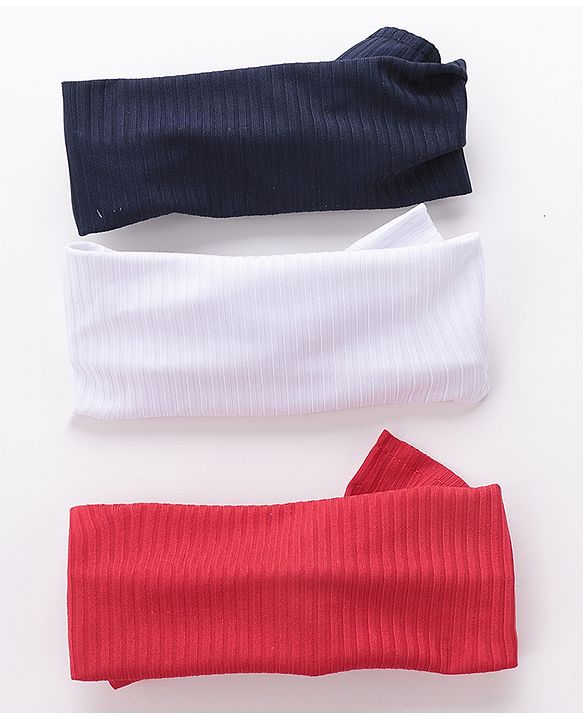Babyhug Free Size Head Band with Bow Applique  Set of 3 - Red White & Black