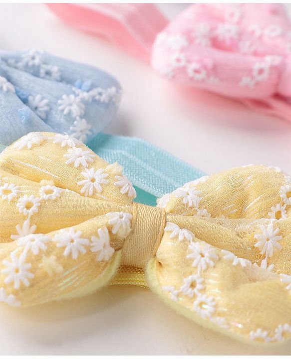 Babyhug Free Size Headbands  with Bow Applique Pack of 4 - Multicolour