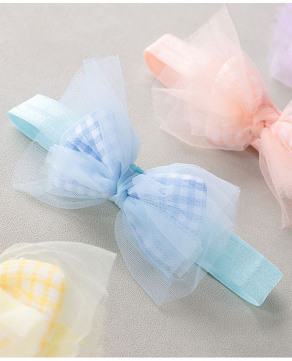 Babyhug Free Size Headbands  with Bow Applique Pack of 4 - Multicolour