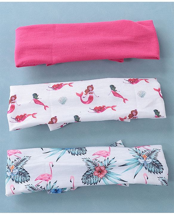 Babyhug Free Size Headbands  with Bow Applique Pack of 3 - Multicolour